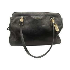 Coach Madison Kimberly Carryall 25161 Black Pebbled Leather Tote Shoulder Bag